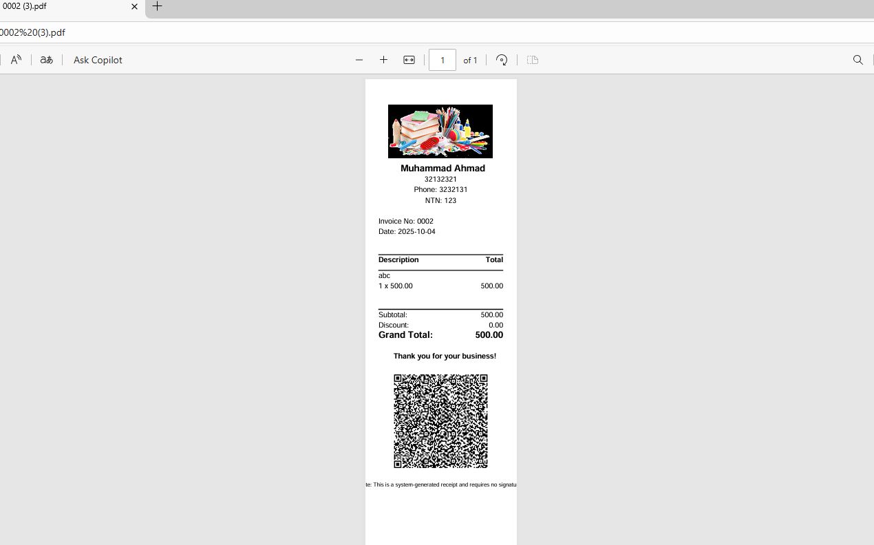 Invoice Maker Final PDF Output Screenshot